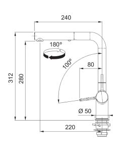 Franke Active L Pull-Out Spray Tap Matt Black