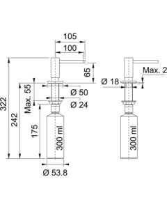Franke Active Soap Dispenser Matt Black