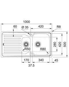 Franke Antea 1.5 Bowl Inset Sink Stainless Steel