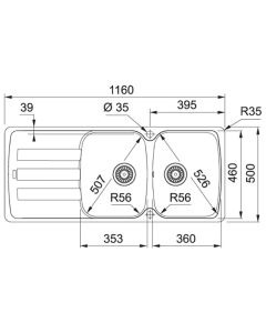 Franke Antea 2 Bowl Inset Sink Polar White