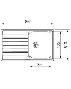 Franke Argos 1 Bowl Inset Sink Stainless Steel (AGX 611-86)