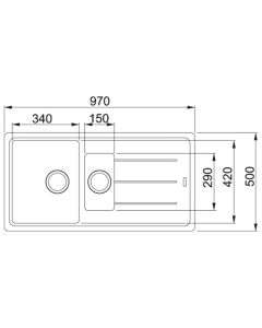 Franke Basis 1.5 Bowl Inset Sink Polar White