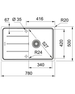 Franke Basis (BFG 611-78) Inset Sink Coffee