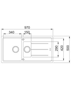 Franke Basis 1.5 Bowl Inset Sink Oyster