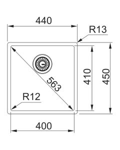 Franke Box 1 Bowl Sink Stainless Steel (BXX 110-40)