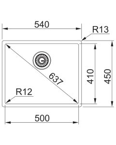 Franke Box 1 Bowl Sink Stainless Steel (BXX 110-50)