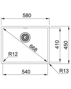 Franke Box 1 Bowl Sink Stainless Steel (BXX 110-54)