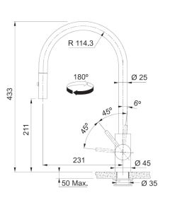 Franke Eos Neo Pull-Out Spray Tap Gold