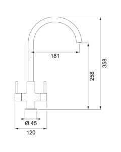 Franke Hestia Slim J Spout Kitchen Tap Chrome