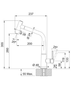 Franke Icon Pull-Out Spray Double Jet Tap Chrome