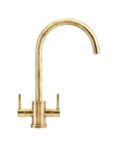 Franke Krios J Spout Low Pressure Kitchen Tap Brass