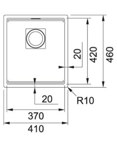 Franke Kubus 2 (KNG 110-37) Undermount Sink Matt Black