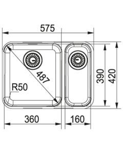 Franke Largo 1.5 LHSB Sink Stainless Steel (LAX 160 36-16)