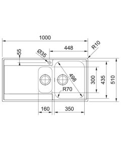 Franke Maris 1.5 RHSB Inset Sink Stainless Steel (MRX 251)