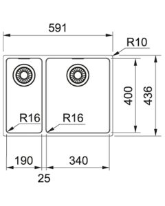 Franke Maris 1.5 RHSB Sink Stainless Steel (MRX 260-34-19)