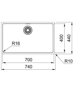 Franke Maris 1 Bowl Sink Stainless Steel (MRX 210-70)