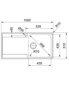 Franke Maris 1 Bowl RHD Inset Sink Stainless Steel (MRX 211)