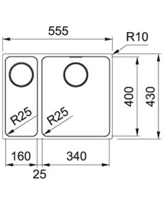 Franke Mythos 1.5 LHSB Sink Stainless Steel (MYX 160-34-16)