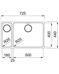 Franke Mythos 1.5 RHSB Sink Stainless Steel (MYX 160-50-16)