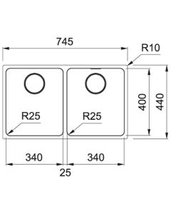 Franke Mythos 2 Bowl Sink Stainless Steel (MYX 120-34-34)