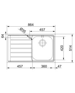 Franke Neptune 1 Bowl LHD Sink Stainless Steel (NEX 211)