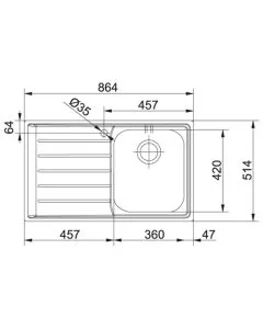 Franke Neptune 1 Bowl RHD Sink Stainless Steel (NEX 211)