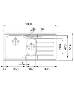 Franke Neptune 1.5 Bowl RHD Sink Stainless Steel (NEX 251)