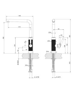Franke Tessuto L Spout Monobloc Sink Mixer Polished Nickel