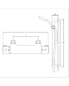 Frenzy Bar Shower with Adjustable Rise