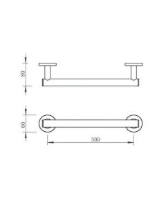 Grab Bar Brushed Brass