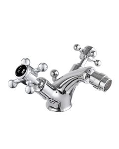 Grosvenor Black Cross Bidet Mixer Chrome