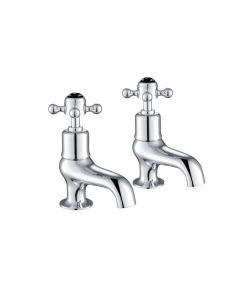 Grosvenor Black Cross Bath Taps Chrome
