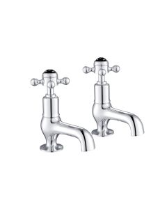 Grosvenor Black Cross Cloakroom Basin Taps Chrome