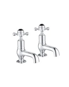 Grosvenor Black Cross Cloakroom Basin Taps Chrome