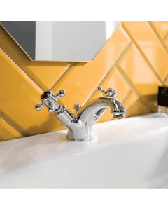 Grosvenor Black Cross Basin Mixer Chrome