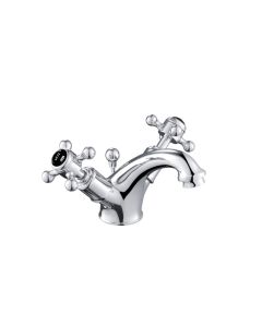 Grosvenor Black Cross Basin Mixer Chrome