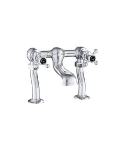 Grosvenor Black Cross Deck Bath Filler Chrome