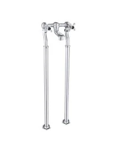 Grosvenor Black Cross Freestanding Bath Filler Chrome