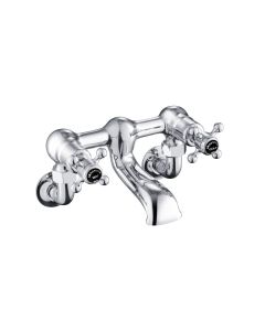 Grosvenor Black Cross Wall Bath Filler Chrome