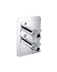 Grosvenor Black Cross Thermostatic Shower Valve Chrome