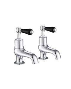 Grosvenor Black Lever Bath Taps Chrome