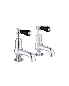Grosvenor Black Lever Cloakroom Basin Taps Chrome