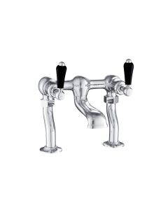Grosvenor Black Lever Deck Bath Filler Chrome