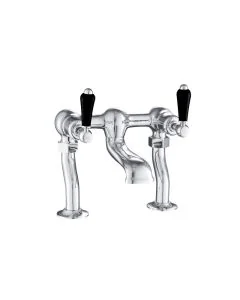 Grosvenor Black Lever Deck Bath Filler Chrome