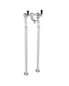 Grosvenor Black Lever Freestanding Bath Filler Chrome