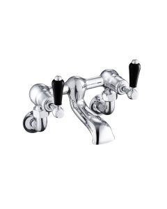 Grosvenor Black Lever Wall Bath Filler Chrome
