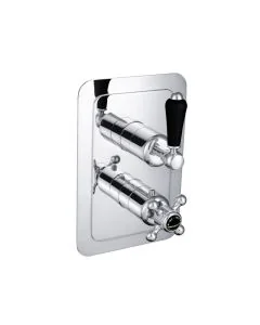 Grosvenor Black Lever 2 Way Thermostatic Shower Valve Chrome