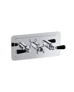 Grosvenor Black Lever 3 Handle 3 Way Shower Valve Chrome