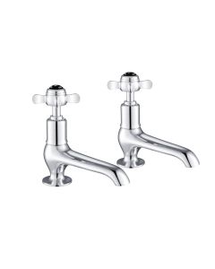 Grosvenor Black Pinch Long Nose Basin Taps Chrome
