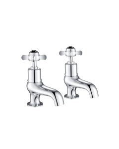 Grosvenor Black Pinch Bath Taps Chrome